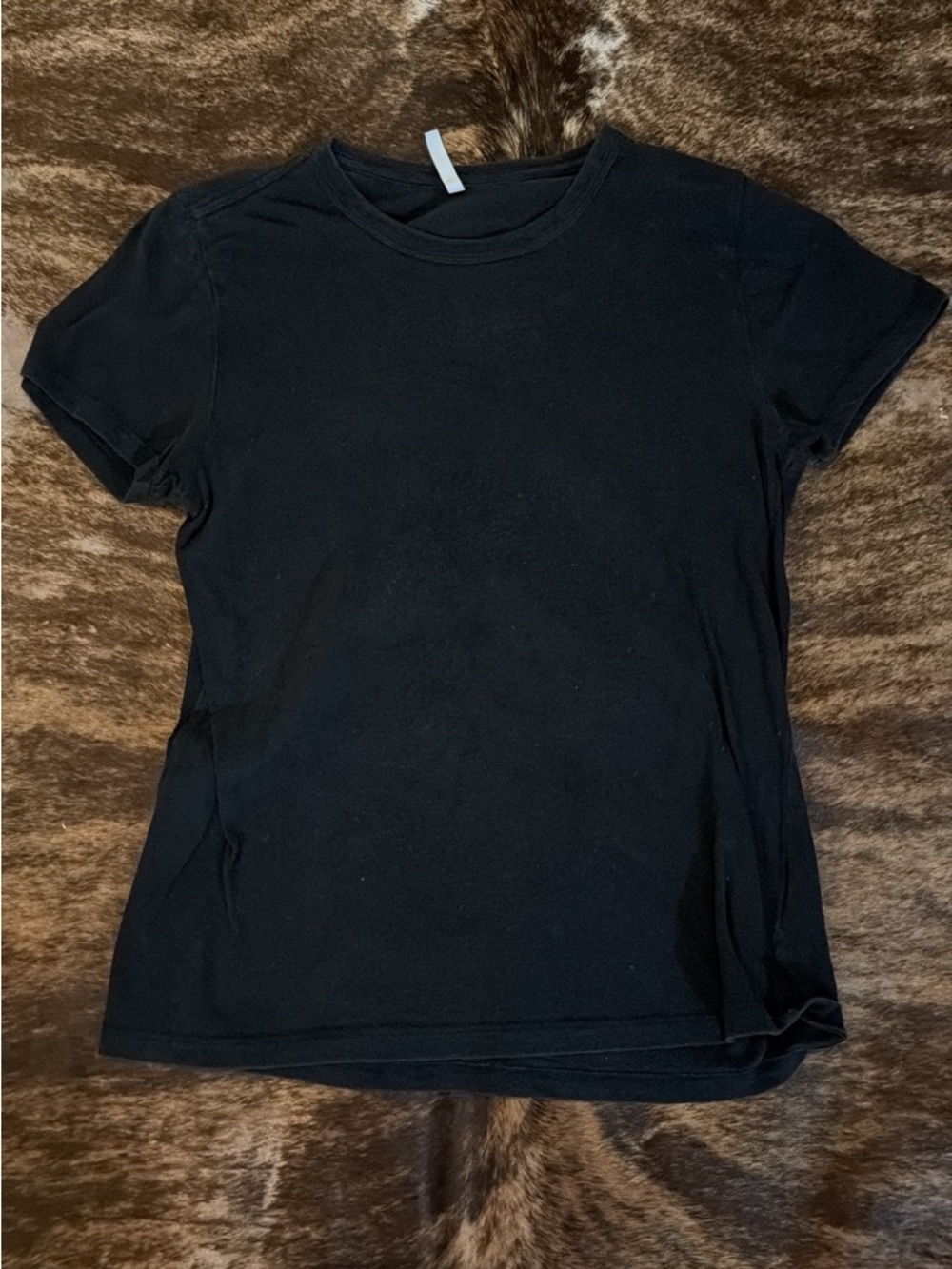 Women's Black Short Sleeve Crewneck Tee